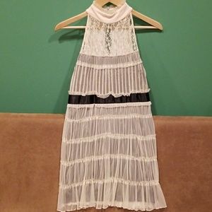 Black, cream lace top OR dress.